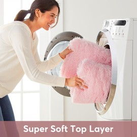 Ophanie Machine Washable 5x8 Rugs for Living Room,Pink Fluffy Carpet Large Fuzzy Plush Shag Comfy Soft, Non-Slip Indoor Floor Carpet,for Kids Boys Girls, Room,Bedroom,Playroom, Home Decor Aesthetic