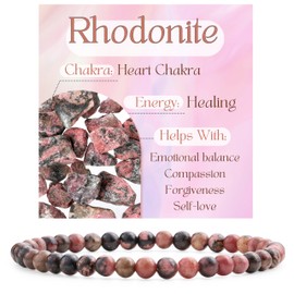 Bivei Crystal Bracelet for Women 4 mm Beads Semi-Precious Stone Natural Stone Stretchy Elastic Jewellery Yoga Gifts, Stone, No gemstone