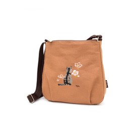 creareきき Shoulder Bag for Women, Lightweight, Small, Made in Japan, Traditional Japanese Style, Persimmon Dye, Kyoto Canvas, Cat Pattern Embroidery, Crepe, Mother's Day, Birthday Present