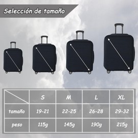 MITEGELO fundas para maletas de viaje para exteriores, cubierta de polvo de luggage de alta elástico, adecuada para maletas de viaje grande de 29-32.(XL)