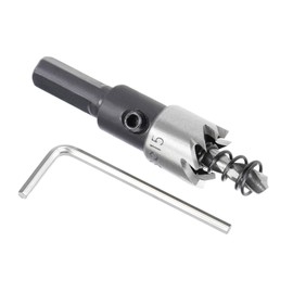 Kozelo 1pcs Hole Saw - [15mm] HSS (High Speed Steel) Drill Bit Hole Cutter for Stainless Steel Aluminum Metal Wood Plastic Use, Triangular Shank