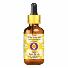 dève herbes Pure Flax Seed Oil (Linum usitatissimum) with Glass Dropper Cold Pressed 15ml (0.50 oz)