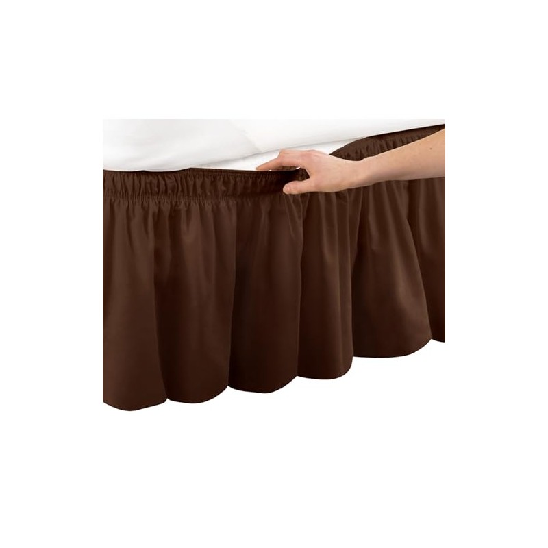 Collections Etc Wrap Around Bed Skirt, Easy Fit Elastic Dust