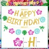 Glittery Gold Tropical Birthday Banner – DIY Luau Party Decorations,