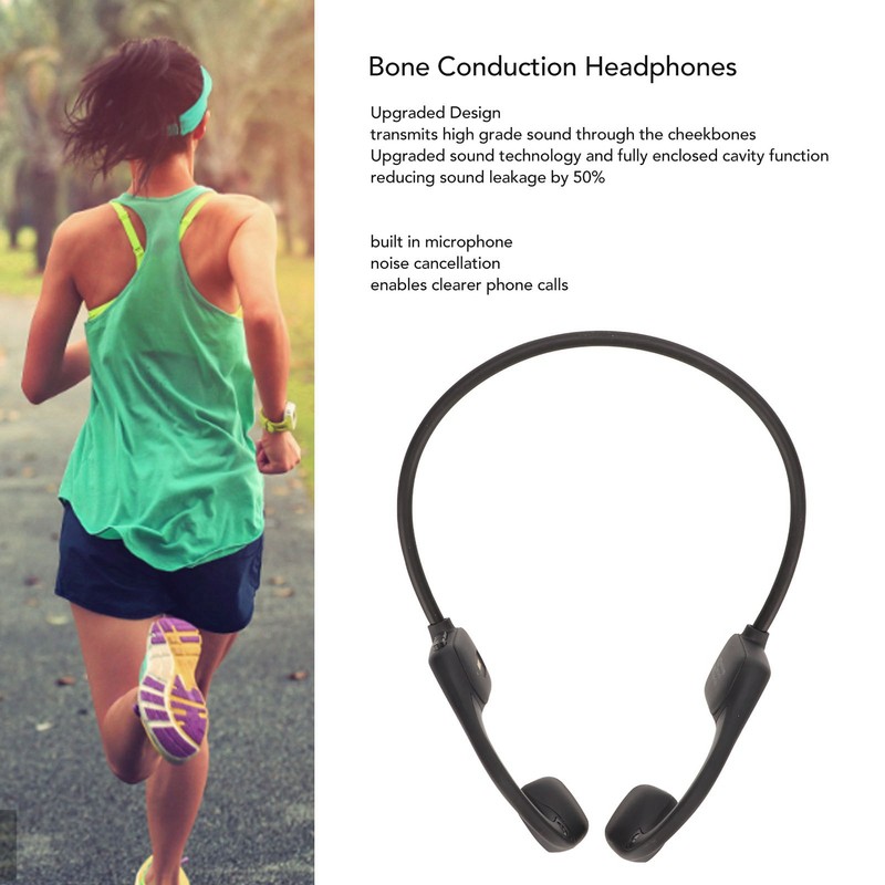 Bone Conduction Bluetooth5.3 Headset IPX5 Waterproof Open Ear Sports Headset