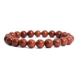 Natural Red Jasper Gemstone 8mm Round Beads Stretch Bracelet 7 Inch Unisex