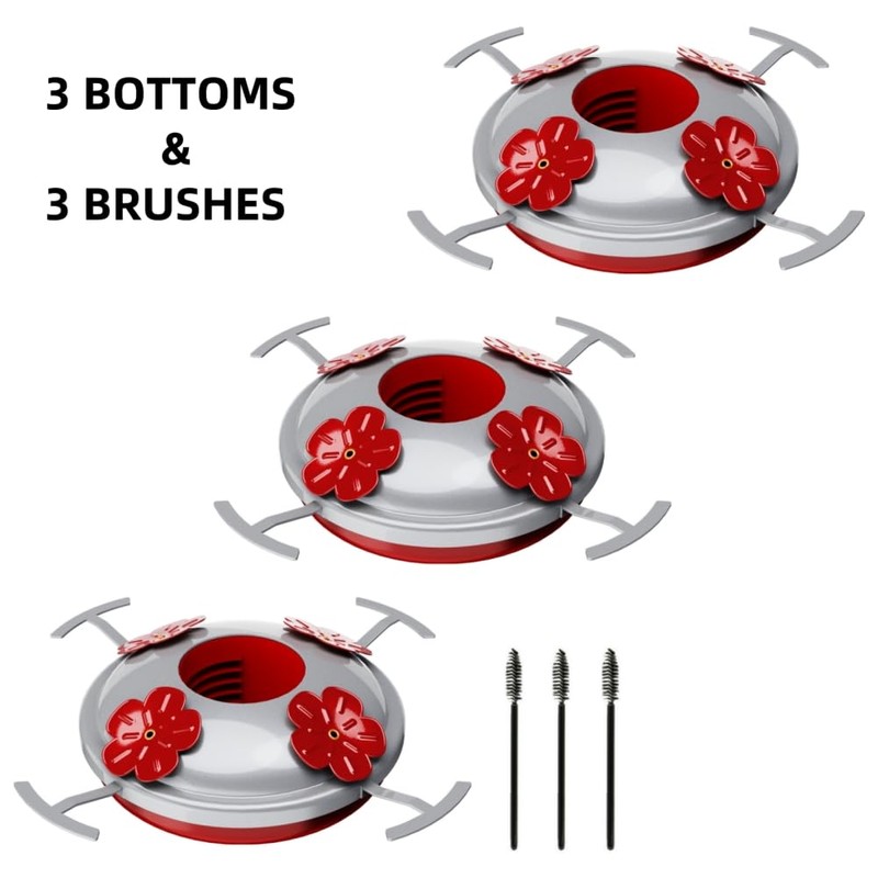 REZIPO Hummingbird Feeder Bottom Base Replacement Accessories (3)