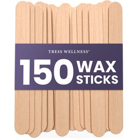 Tress Wellness - Waxing Sticks for Hair Removal - Premium Splinter-Free Wooden Sticks for Waxing, Wax Stick for Body and Face Waxing,150 Wax Sticks