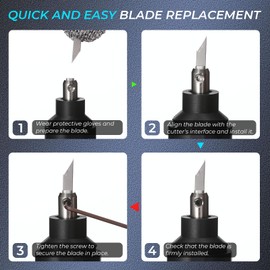 Lanties 40kHz 40W Ultrasonic Cutter Knife Set - 3D Printed Support Removal Trimming Tools with Polishing Stick,3 Cutting Modes,7 Blades Kit & Finger Caps for Plastic PLA Cardboard Wood DIY Making