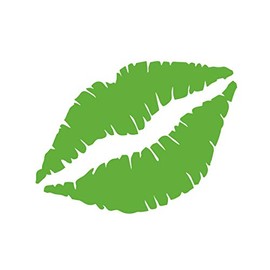 Dixies Decals Kiss Mark Lips Car Decal/Sticker (Color Lime Green) 5.75" Cute for Windows, Cars, Trucks, Laptops and More.