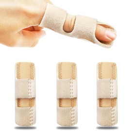 Defresit Pack of 3 Finger Splints Finger Protection Universal Finger Stabiliser Finger Brace Adult Elastic Finger Brace for Broken, Arthritis, Sprains with Knuckle Immobilization