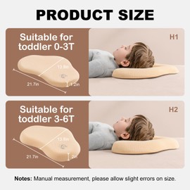 Reidio 1pc Toddler Silicone Pillow Breathable Toddler Pillow with Removable Cotton Pillowcase Kids Pillows for Sleeping Machine Washable (Blue, H1)