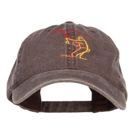 e4Hats.com Fly Fishing Man Embroidered Washed Cap - Brown OSFM
