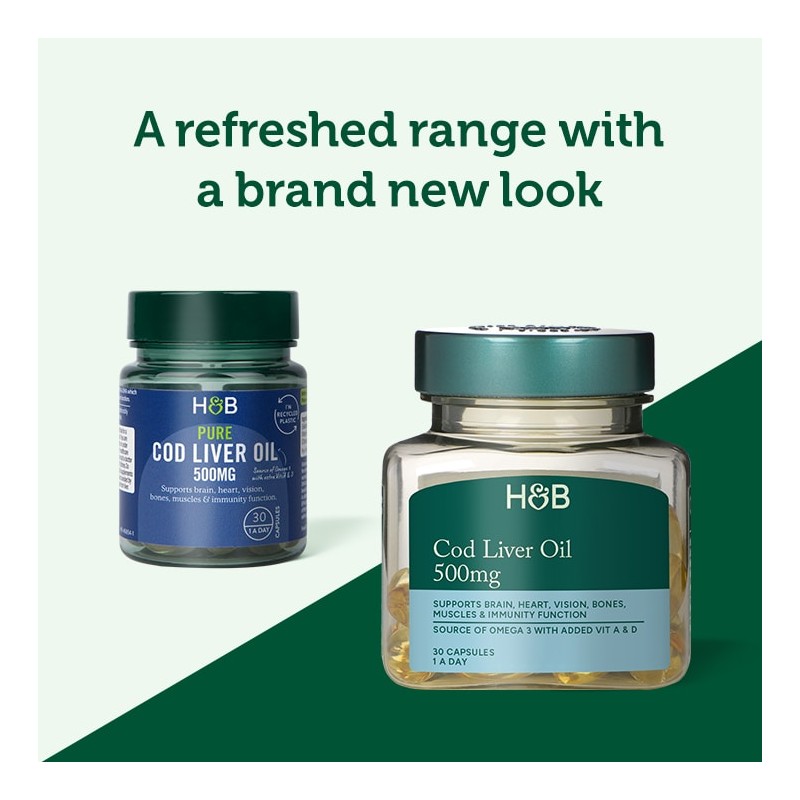 Holland & Barrett Cod Liver Oil 500mg 30 Capsules