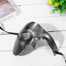 Vtrem Men Phantom Opera Mask: Half Face One Eyed Mardi Venetian Masks Carnival Women Ball Costume Cosplsy Party Accessory