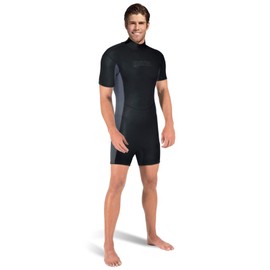 Mares Men's M-Flex 2.5 mm Shorty Wetsuit - Neoprene One Piece Scuba Diving Suit for Warm Water, Black, XX-Large