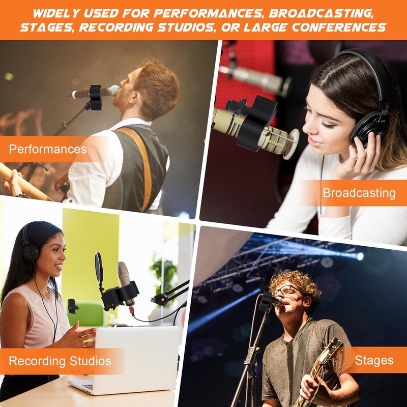 Adjustable Microphone Holder Clip, 1 Pcs Plastic Spring Mic Clip,