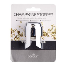 BarCraft Champagne Stopper/Sparkling Wine Saver with Luxury Polished Finish, Stainless Steel