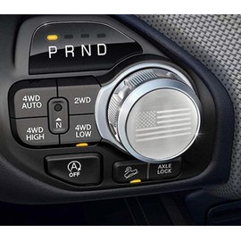 Dial Shifter Trim Plate Etched Dinosaur Emblem, Gear Shift Switch Knob Cover Fit for Chrysler Pacifica, Chrysler 200/300, Dodge Durango, Voyager, Dodge Ram 1500 & 2500.