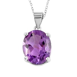Shop LC Purple Amethyst Necklace for Women 925 Sterling Silver Birthstone Jewelry Chain 18" Ct 2.9 Christmas Gifts for Women