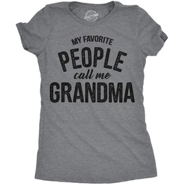 Crazy Dog T-Shirts Women's My Favorite People Call Me Grandma Funny T Shirt, Dark Heather Grey, L
