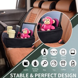 Forzaddik Car Back Seat Organizer，Backseat Cup Holder，Car Cup Holder for back seat，Rear Seat Console Organizer for Truck, Minivan, SUV, RV Holds Drinks,Wallets,Phones