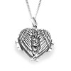 925 Sterling Silver HEART Photo Locket Opening Angel Wings Pendant
