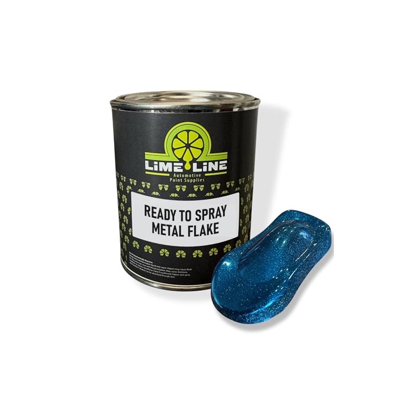 LiME LiNE Sky Blue Metal Flake Automotive Basecoat- No Reducer