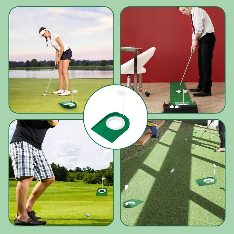 2 Pack Golf Putting Cup with Flag, Portable Plastic Golf