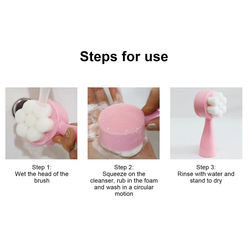 3pcs Facial Cleansing Brush Deep Cleansing Exfoliation Removing Blackhead Massaging