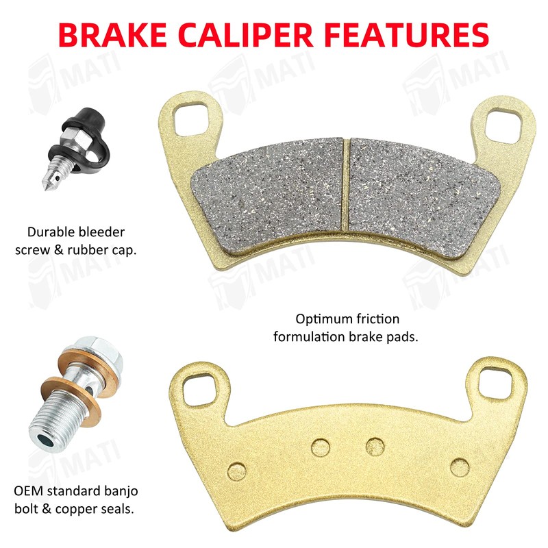 M MATI Front Left Right Brake Caliper Set with Pads