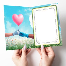 Raojozen Funny Aorta Thank You Card for Doctor Nurse Teacher Surgeon Med Student - Healthcare Pun Him Her 5x7 in