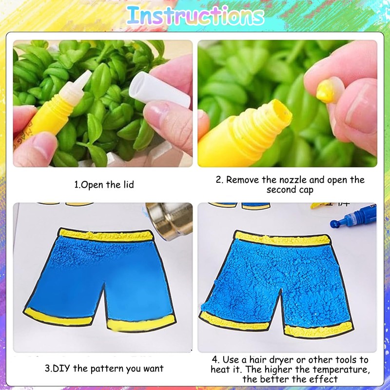 DGUSO Magic Pen Puffy Pens Pack of 6 Magic Popcorn