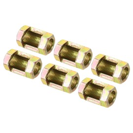 PATIKIL M10x1mm Hexagon Coupling Nut, 6 Pack 25mm Thread Zinc Plated Fastener Lamp Pipe Rod Connector Hex Hardware Repair for Chandelier Ceiling Light DIY