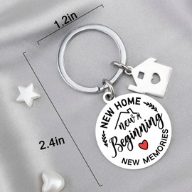 MOEXUKO New Home Keychain Christmas Stocking Stuffers Adults House Warming Gifts New Home Housewarming Gifts for Couple First Homes Gift for Couple Friends Neighbor Homeowner Gift for Women Men