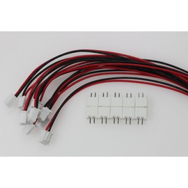 HSF 10Sets 26 AWG JST XH 2.54mm 2 Pin Connector Plug Male with 200mm Black Red Terminal Connector Cable Wire and Female Board Connector for