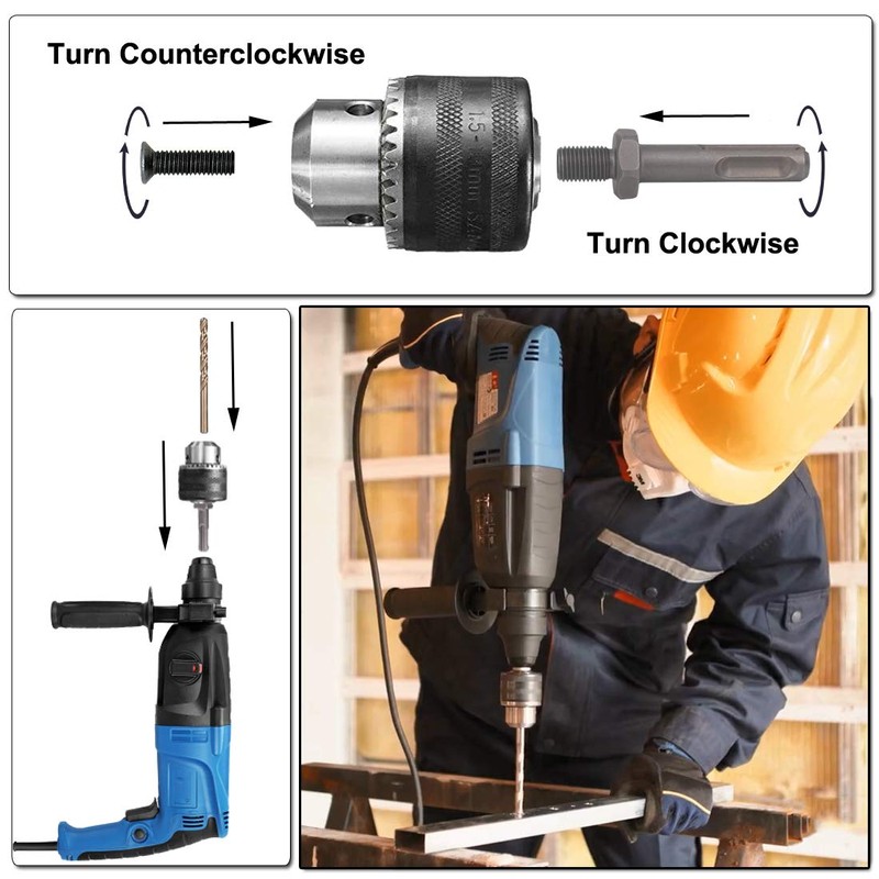 Hymnorq 1/2-20UNF Keyed Drill Chuck 3-16mm Clamping Range with SDS-plus