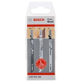 Bosch Professional 15pc Jigsaw Blade Set (for Wood, Accessory for Jigsaws)
