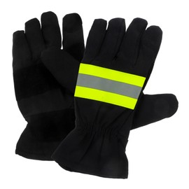 Gatuida 1pair Insulated Firefighter Gloves Work Gloves Reflective Strip Suitable for Firefighting Extrication and Safety Low Light Conditions