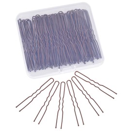 IKOCO-Horquillas para el pelo para mujer, horquillas para el pelo de 2,75 pulgadas para moños, horquillas para el pelo en forma de U marrón con caja de almacenamiento