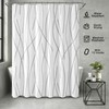 NDDYCU Grey and White Striped Shower Curtain Waterproof Bathroom 180x180