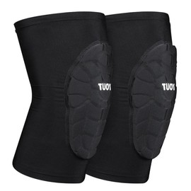 【BacktoSchool】Sports Knee Pads, 1 Pair Durable Design TUOY Knee Wrap, Breathable Adjustable Knee Supporter for Running, Weightlifting, Fitness, Daily Training, Knee Sleeve, Sports Knee Brace:_BLACK-XS