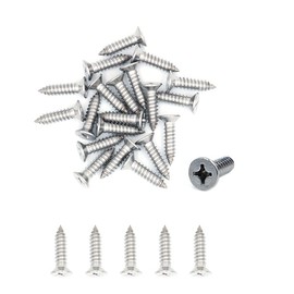 500X NUZAMAS 2G*22 304 Stainless Steel Self-Tapping Screws - Cross Flat Countersunk Head Miniature Wood Screws (ST2.2 * 22)