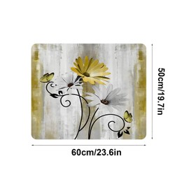 FengFaer Wooden Board Flower Washer Top Cover Mat Dust Cover Pad for Washer Dryer, Washer and Dryer Covers for The Top, Dryer Top Protector Mat,Anti-slip Washing Machine Top Protector (Style A)