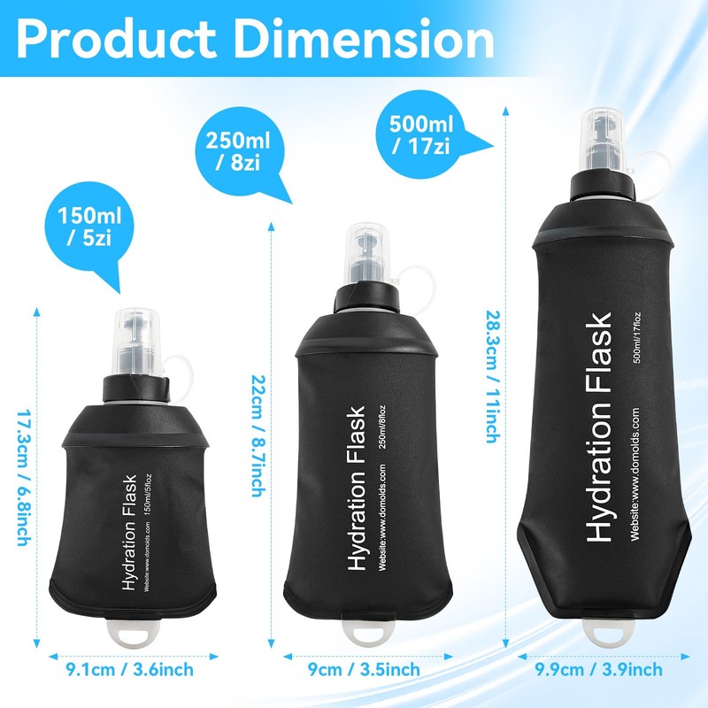 FR 250ml Soft Flask, Collapsible Soft Water Bottle for Hydration