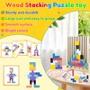Wooden Stacking Puzzle Toy, Wooden Blocks Tangram Jigsaw Puzzle Toys