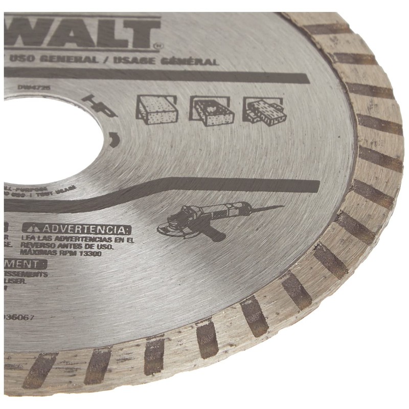 DEWALT Diamond Blade for Masonry, Dry Cutting, Continuous Rim, 7/8-Inch