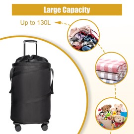 Bukere Laundry Hamper with Wheels, Extra Large 3 in 1 Pop Up Basket with Rolling Trolley, Collapsible Freestanding Carry Bag Wheeled Laundry Cart for Clothes, Laundry Room, Apartment, College Dorm