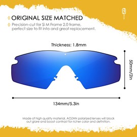 AOZAN ANSI Z87.1 Polarized Replacement Lenses For Oakley Si M Frame 2.0 Sunglasses - Capri Blue