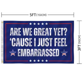 Are We Great Yet Flag 3x5 Ft - Humorous Banner, Comical And Awkward National Flag - Satirical Decorations, Protest Signs, Liberal Signs, Indoor And Outdoor (slogan)